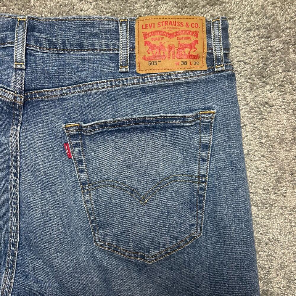 Levi’s 505 Size 38x30 Jeans Pants Casual Classic Distressed
